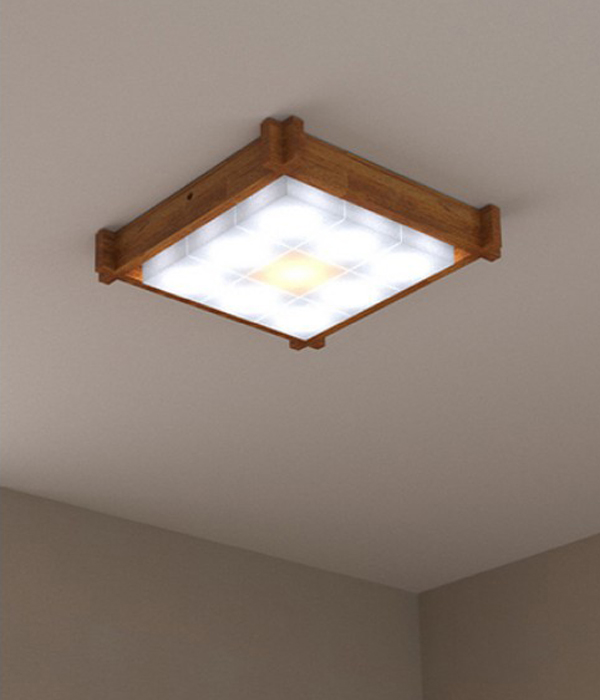 우드블록 스타크 3x3 원목 직부등 현관등 베란다조명